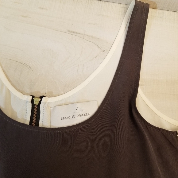 {S/P} Brochu Walker Two Toned Silk Tank Top - Picture 6 of 9